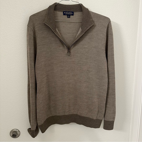 Brooks Brothers Other - Brooks Brothers Men's Ultimate Merino Wool quarter Zip Sweater brown size large